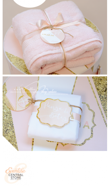 Trusou de botez cu gold si roz, modern si in nuante pastelate, Golden Pink 10